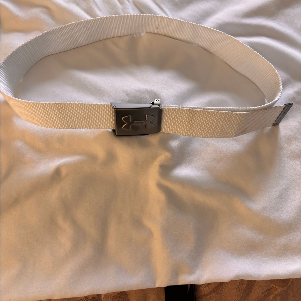 Under Armour White Golf Belt
